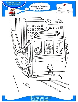 Çocuklar İçin Tramway Boyama Sayfaları 